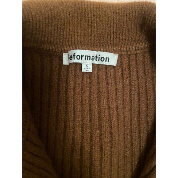 EUC Reformation Cafe Fantino Cashmere Collared Cardigan sz: S - Picture 12 of 16